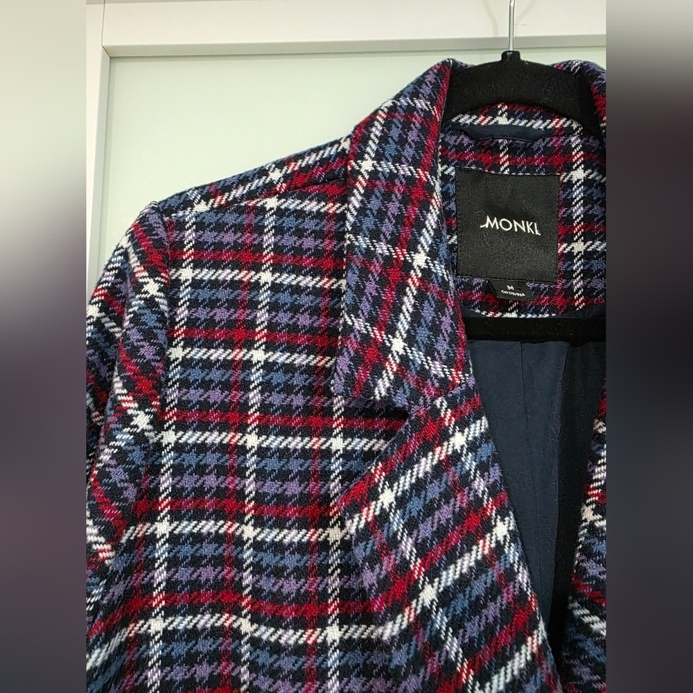 NWOT Monki Double Breasted Plaid Blazer Sz M - Picture 8 of 16